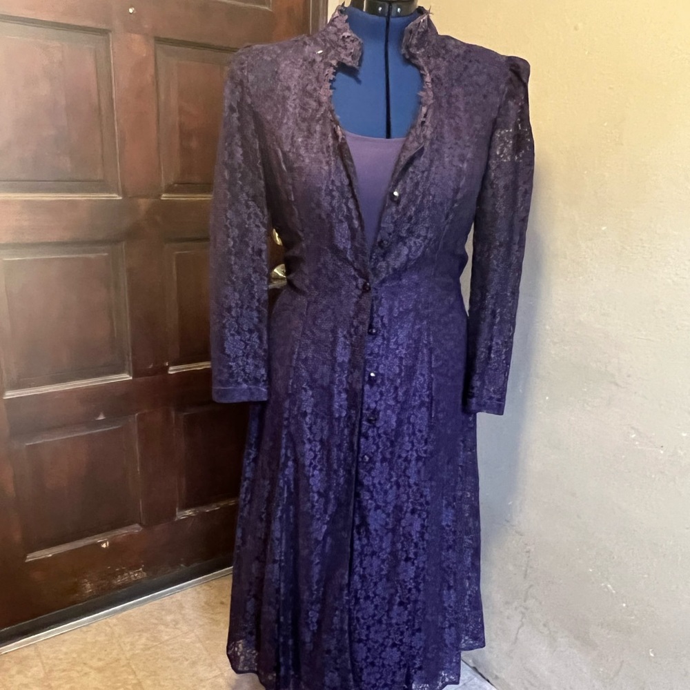 Beautiful purple dress with purple lace overlay. Size 18